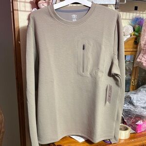 Athletic Works Men's Taupe Long Sleeve Tee